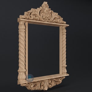 Carved Frame STL 3D Model, Carvign Frame, CNC Router Carving ArtCAM File, CNC files, Wood, Art, Wall Decor SKWF10255 image 2