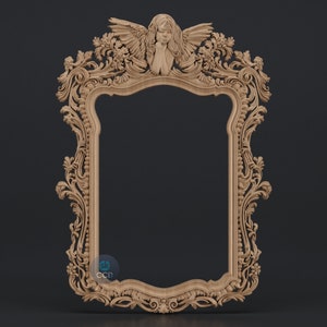 Carved Frame STL 3D Model, Carvign Frame, CNC Router Carving ArtCAM File, CNC files, Wood, Art, Wall Decor SKWF1065