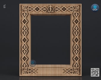 Carved Frame STL 3D Model, Carvign Frame, CNC Router Carving ArtCAM File, CNC files, Wood, Art, Wall Decor SKWF10122