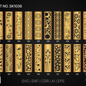 20 Decorative panel | Set SK1036 | Room Divider, Screen, Partitions, Door Panel Laser, Cnc, Plasma, Cricut File CDR, Svg, AI, Dxf, Eps