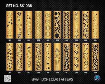 20 Decorative panel | Set SK1036 | Room Divider, Screen, Partitions, Door Panel Laser, Cnc, Plasma, Cricut File CDR, Svg, AI, Dxf, Eps