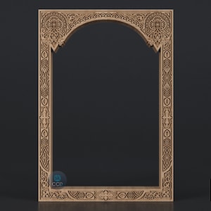 Carved Frame STL 3D Model, Carvign Frame, CNC Router Carving ArtCAM File, CNC files, Wood, Art, Wall Decor SKWF10262 image 1