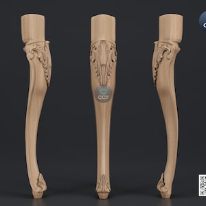Furniture Leg 3D Model For Cnc Router, Wood Carving Digital File, Column Design, Model No. SKWL1006