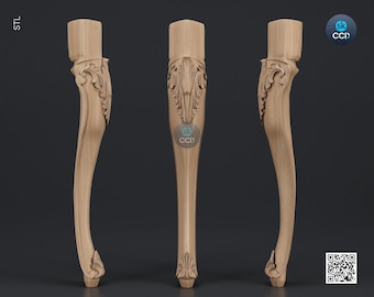 Furniture Leg 3D Model For Cnc Router, Wood Carving Digital File, Column Design, Model No. SKWL1006