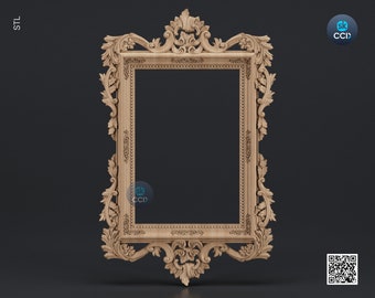 Carved Frame STL 3D Model, Carvign Frame, CNC Router Carving ArtCAM File, CNC files, Wood, Art, Wall Decor SKWF1022