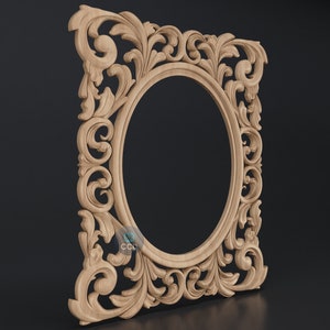 Carved Frame STL 3D Model, Carvign Frame, CNC Router Carving ArtCAM File, CNC files, Wood, Art, Wall Decor SKWF10235 image 2