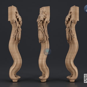 Furniture Leg 3D Model For Cnc Router, Wood Carving Digital File, Column Design, Model No. SKWL1029