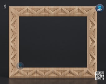 Carved Frame STL 3D Model, Carvign Frame, CNC Router Carving ArtCAM File, CNC files, Wood, Art, Wall Decor SKWF10185