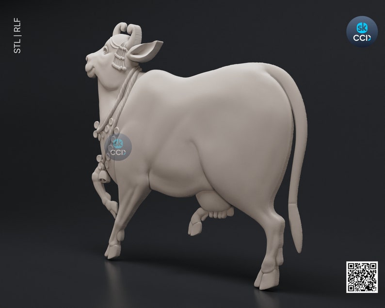 Cow STL 3D Model, Wood Carvign Model, CNC Router Carving ArtCAM File, CNC files, Wood, Art, Wall Decor 3D1072 image 4