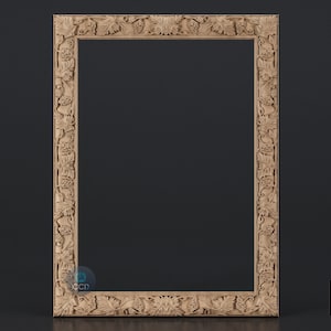 Marco tallado, modelo STL 3D, marco tallado, archivo ArtCAM para tallado con fresadora CNC, archivos CNC, madera, arte, decoración de pared SKWF10225