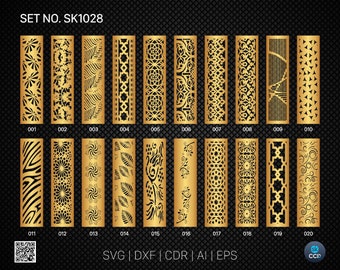 20 Decorative panel | Set SK1028 | Room Divider, Screen, Partitions, Door Panel Laser, Cnc, Plasma, Cricut File CDR, Svg, AI, Dxf, Eps