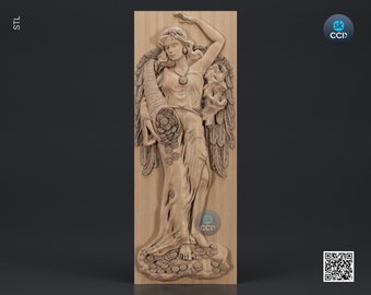 Wood Wall Art, Fortuna STL Model, CNC Router Carving ArtCAM File, Wall Sculpture, Wood Carving, 3D Model