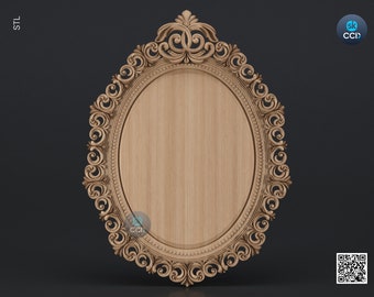 Carved Frame STL 3D Model, Carvign Frame, CNC Router Carving ArtCAM File, CNC files, Wood, Art, Wall Decor SKWF10228