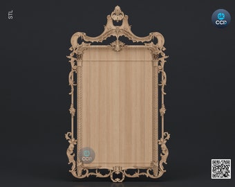 Carved Frame STL 3D Model, Carvign Frame, CNC Router Carving ArtCAM File, CNC files, Wood, Art, Wall Decor SKWF10108