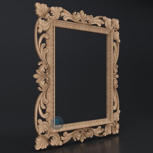 Carved Frame STL 3D Model, Carvign Frame, CNC Router Carving ArtCAM File, CNC files, Wood, Art, Wall Decor SKWF10259 image 2