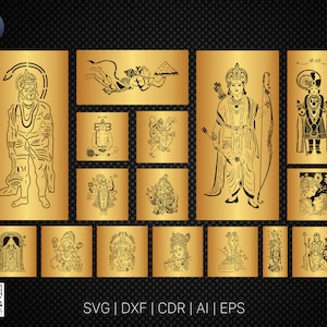 Indian God Collection, Lord Hanuman, Laser Cutting Design, DXF Vector, Cnc Instant Download File, Cnc Digital Design,SVG image 1