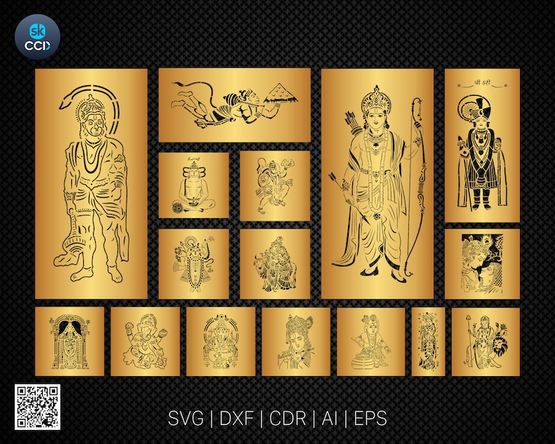 Indian God Collection, Lord Hanuman, Laser Cutting Design, DXF Vector, Cnc Instant Download File, Cnc Digital Design,SVG image 1