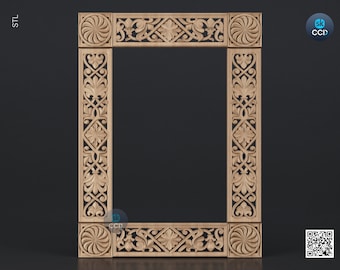 Carved Frame STL 3D Model, Carvign Frame, CNC Router Carving ArtCAM File, CNC files, Wood, Art, Wall Decor SKWF10220