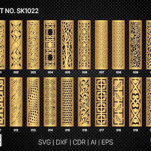 20 Decorative panel | Set SK1022 | Room Divider, Screen, Partitions, Door Panel Laser, Cnc, Plasma, Cricut File CDR, Svg, AI, Dxf, Eps