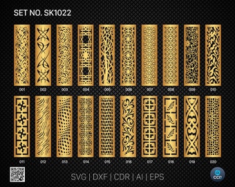 20 Decorative panel | Set SK1022 | Room Divider, Screen, Partitions, Door Panel Laser, Cnc, Plasma, Cricut File CDR, Svg, AI, Dxf, Eps