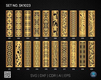 20 Decorative panel | Set SK1023 | Room Divider, Screen, Partitions, Door Panel Laser, Cnc, Plasma, Cricut File CDR, Svg, AI, Dxf, Eps