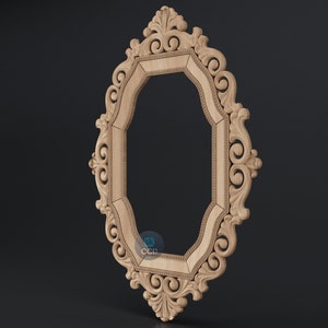 Carved Frame STL 3D Model, Carvign Frame, CNC Router Carving ArtCAM File, CNC files, Wood, Art, Wall Decor SKWF10258 image 3