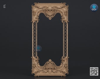 Carved Frame STL 3D Model, Carvign Frame, CNC Router Carving ArtCAM File, CNC files, Wood, Art, Wall Decor SKWF10175