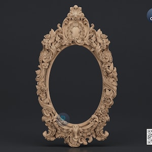 Carved Frame STL 3D Model, Carvign Frame, CNC Router Carving ArtCAM File, CNC files, Wood, Art, Wall Decor SKWF1011