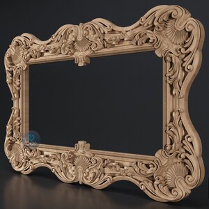 Carved Frame STL 3D Model, Carvign Frame, CNC Router Carving ArtCAM File, CNC files, Wood, Art, Wall Decor SKWF10214 image 3