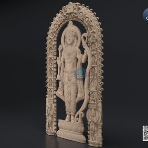 Lord Ram, Ramlala ki Murti, Ayodhya Ram Mandir 3D Model STL File Download for CNC and 3D Printing Instant Download File image 5