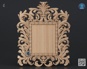 Carved Frame STL 3D Model, Carvign Frame, CNC Router Carving ArtCAM File, CNC files, Wood, Art, Wall Decor SKWF10204