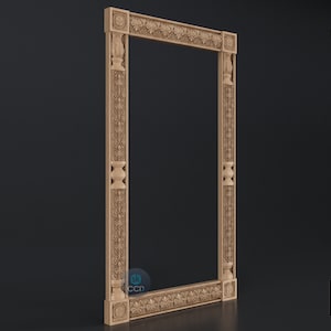 Carved Frame STL 3D Model, Carvign Frame, CNC Router Carving ArtCAM File, CNC files, Wood, Art, Wall Decor SKWF10261 image 2