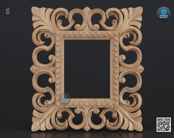 Carved Frame STL 3D Model, Carvign Frame, CNC Router Carving ArtCAM File, CNC files, Wood, Art, Wall Decor SKWF10146