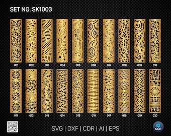 20 Decorative panel | Set SK1003 | Room Divider, Screen, Partitions, Door Panel Laser, Cnc, Plasma, Cricut File CDR, Svg, AI, Dxf, Eps