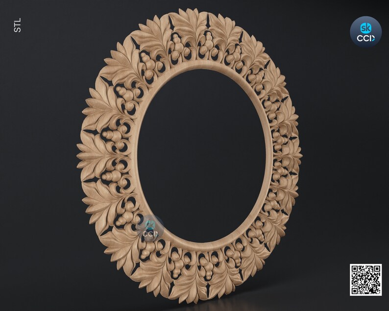 Carved Frame STL 3D Model, Carvign Frame, CNC Router Carving ArtCAM File, CNC files, Wood, Art, Wall Decor SKWF10242 image 2