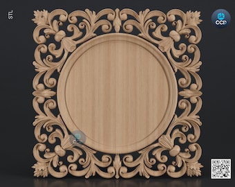 Carved Frame STL 3D Model, Carvign Frame, CNC Router Carving ArtCAM File, CNC files, Wood, Art, Wall Decor SKWF10184