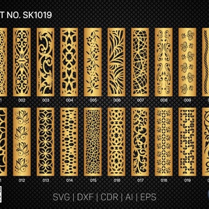 20 Decorative panel | Set SK1019 | Room Divider, Screen, Partitions, Door Panel Laser, Cnc, Plasma, Cricut File CDR, Svg, AI, Dxf, Eps