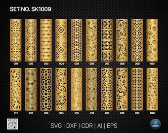 20 Decorative panel | Set SK1009 | Room Divider, Screen, Partitions, Door Panel Laser, Cnc, Plasma, Cricut File CDR, Svg, AI, Dxf, Eps