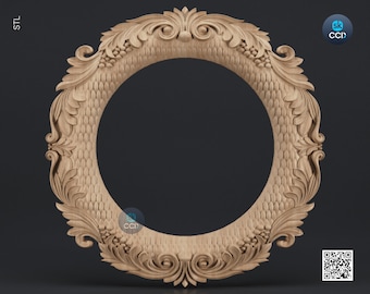 Carved Frame STL 3D Model, Carvign Frame, CNC Router Carving ArtCAM File, CNC files, Wood, Art, Wall Decor SKWF1018