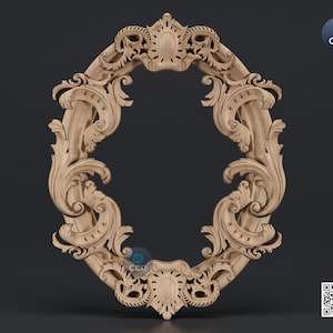 Carved Frame STL 3D Model, Carvign Frame, CNC Router Carving ArtCAM File, CNC files, Wood, Art, Wall Decor SKWF102
