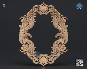 Carved Frame STL 3D Model, Carvign Frame, CNC Router Carving ArtCAM File, CNC files, Wood, Art, Wall Decor SKWF102