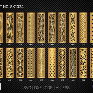 20 Decorative panel | Set SK1024 | Room Divider, Screen, Partitions, Door Panel Laser, Cnc, Plasma, Cricut File CDR, Svg, AI, Dxf, Eps