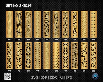 20 Decorative panel | Set SK1024 | Room Divider, Screen, Partitions, Door Panel Laser, Cnc, Plasma, Cricut File CDR, Svg, AI, Dxf, Eps