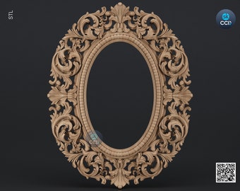 Carved Frame STL 3D Model, Carvign Frame, CNC Router Carving ArtCAM File, CNC files, Wood, Art, Wall Decor SKWF10232