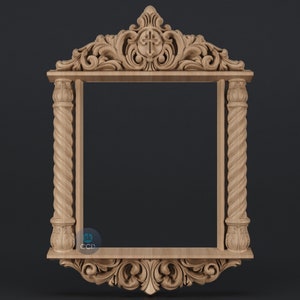 Carved Frame STL 3D Model, Carvign Frame, CNC Router Carving ArtCAM File, CNC files, Wood, Art, Wall Decor SKWF10255 image 1