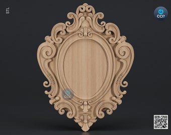 Carved Frame STL 3D Model, Carvign Frame, CNC Router Carving ArtCAM File, CNC files, Wood, Art, Wall Decor SKWF10103