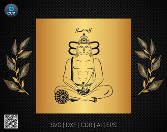 Indian God | Lord Hanuman | Hanuman | Laser Cutting Design | DXF Vector | Cnc Instant Download File | Cnc Digital Design