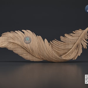 Wood Wall Art, Feather STL Model, CNC Router Carving ArtCAM File, Wall Sculpture, Wood Carving, 3D Model