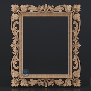 Carved Frame STL 3D Model, Carvign Frame, CNC Router Carving ArtCAM File, CNC files, Wood, Art, Wall Decor SKWF10259
