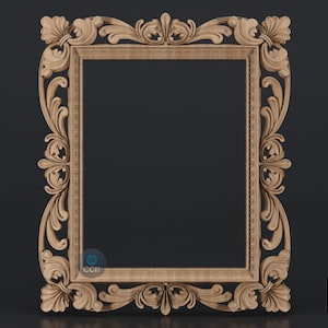 Carved Frame STL 3D Model, Carvign Frame, CNC Router Carving ArtCAM File, CNC files, Wood, Art, Wall Decor SKWF10259 image 1